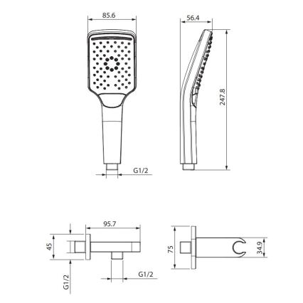 Cersanit S951-513 - Shower set LARGA black