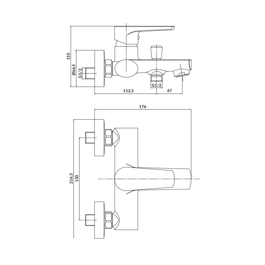Cersanit S951-559 - Bath tap MODUO black