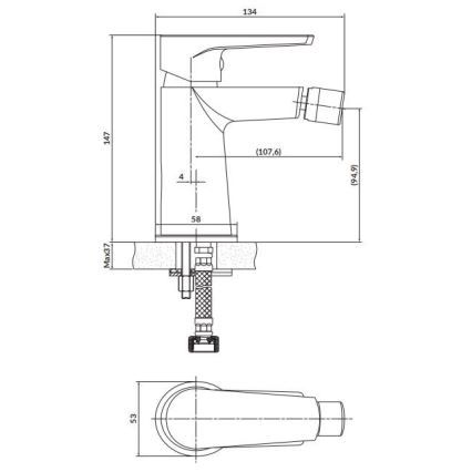 Cersanit S951-570 - Bidet tap MODUO black