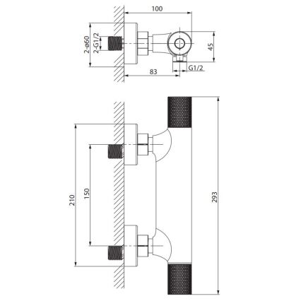 Cersanit S951-581 - Thermostatic shower tap ZEN shiny chrome