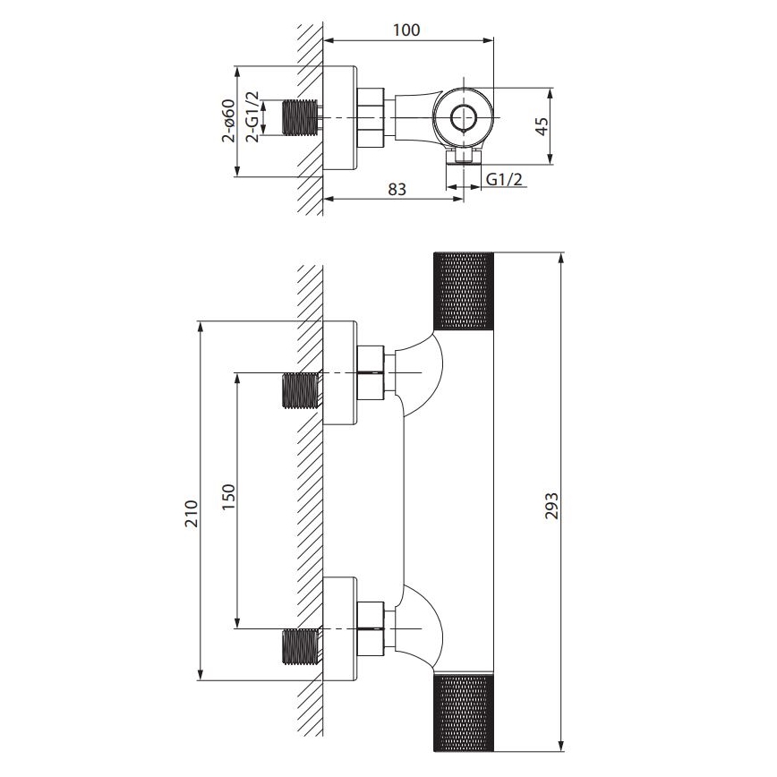 Cersanit S951-581 - Thermostatic shower tap ZEN shiny chrome