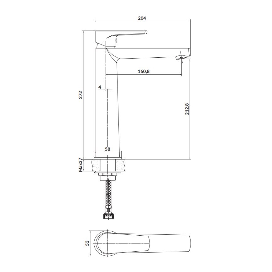 Cersanit S951-585 - Basin tap MODUO 27,2 cm black