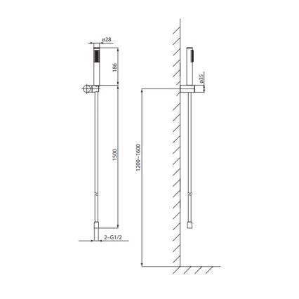 Cersanit S951-618 - Shower set ZEN black