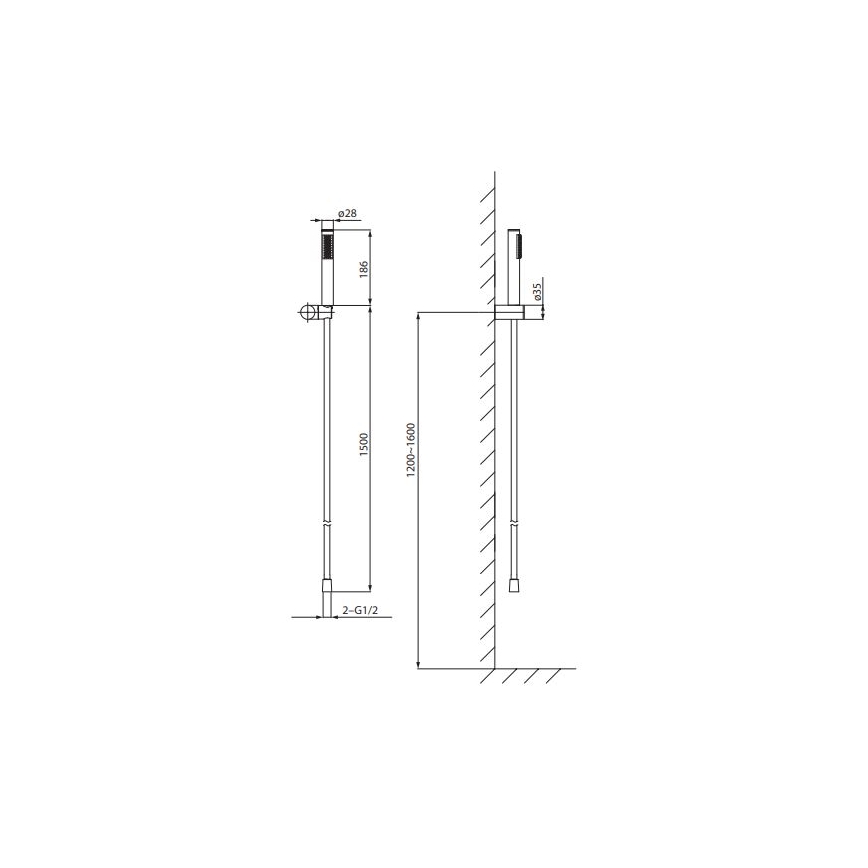 Cersanit S951-618 - Shower set ZEN black