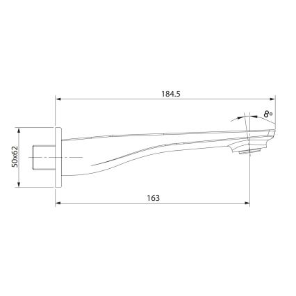 Cersanit S951-707 - Spout for concealed installation LARGA black