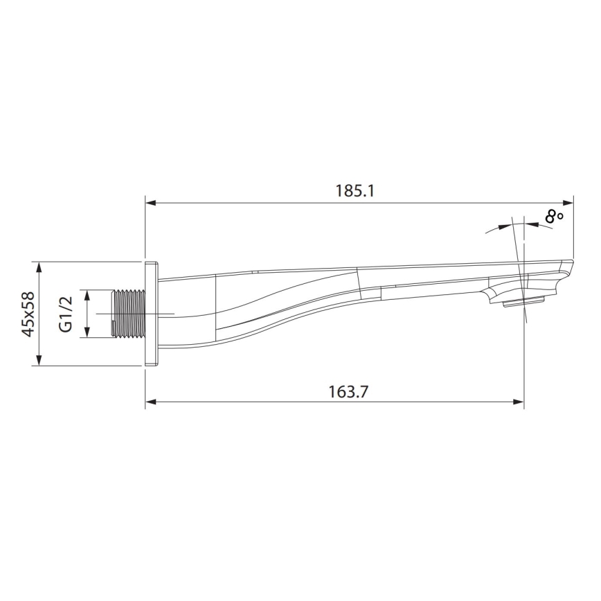 Cersanit S951-711 - Spout for concealed installation MILLE shiny chrome