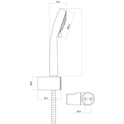Cersanit S952-003 -Bath set with tap + basin tap MILLE shiny chrome