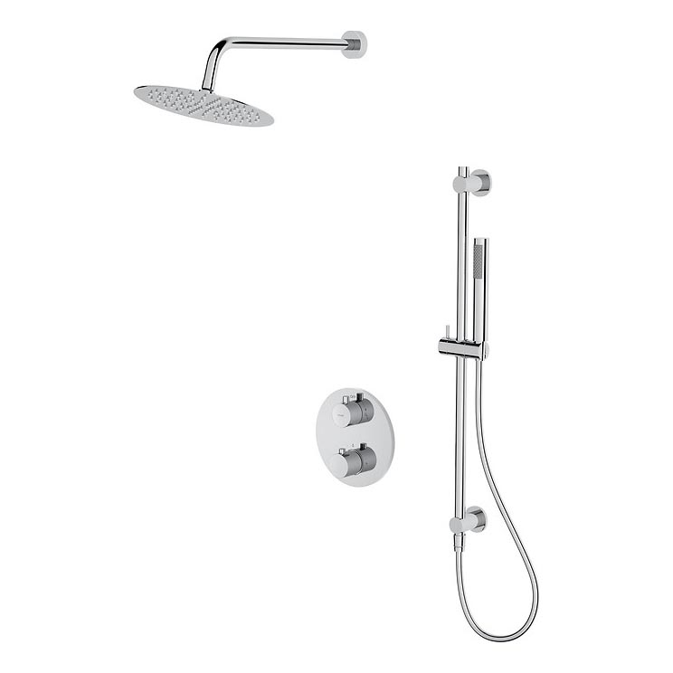 Cersanit S952-032 - Shower set with thermostatic concealed tap ZEN shiny chrome