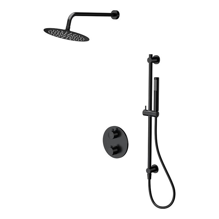 Cersanit S952-033 - Shower set with thermostatic concealed tap ZEN black