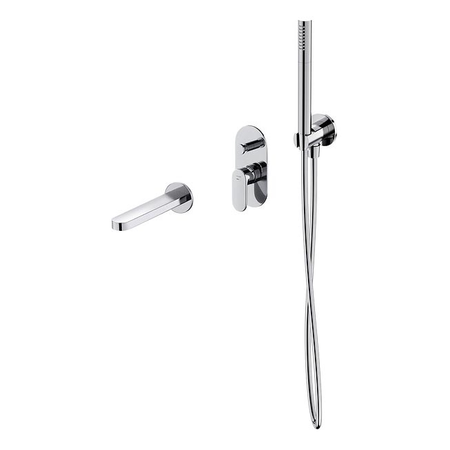 Cersanit S952-035 - Bath set with concealed tap CREA shiny chrome