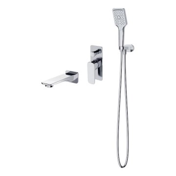 Cersanit S952-039 - Bath set with concealed tap LARGA shiny chrome