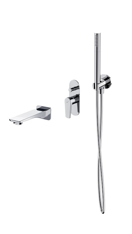 Cersanit S952-040 - Bath set with concealed tap MODUO shiny chrome