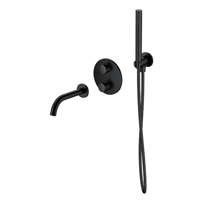 Cersanit S952-041 - Bath set with thermostatic concealed tap ZEN black