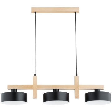 CERTA cable pendant light 3xE27/15W/230V black/beige