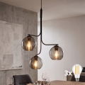 CESAR LED pendant light on cable 3xE27/15W/230V black/smoked grey