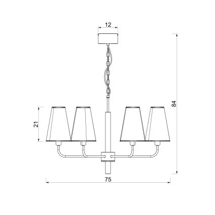 Chain Chandelier TORTOLA 6xE14/15W/230V Beige