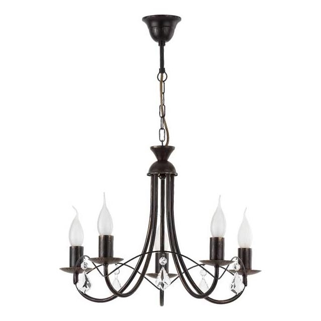 Chain-hung chandelier ANGELIKA 5xE14/10W/230V Black