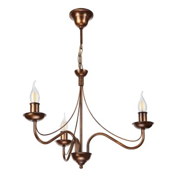 Chain-hung chandelier ANTON 3xE14/15W/230V bronze
