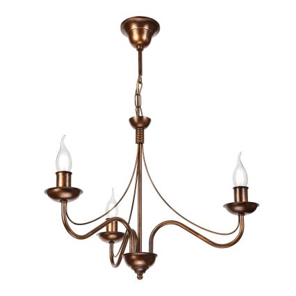 Chain-hung chandelier ANTON 3xE14/15W/230V bronze