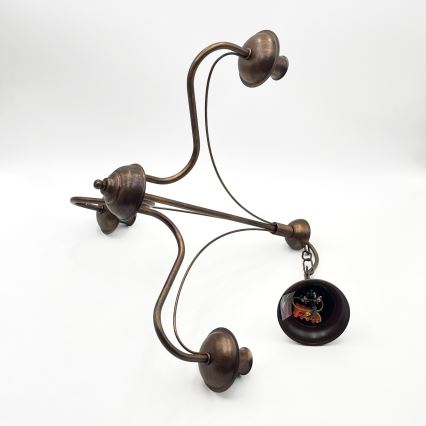 Chain-hung chandelier ANTON 3xE14/15W/230V bronze