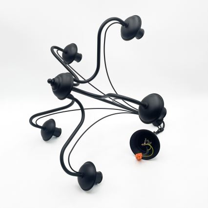 Chain-hung chandelier ANTON 5xE14/15W/230V, black