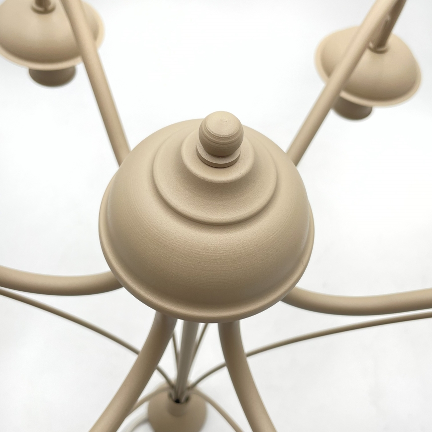 Chain-hung chandelier ANTON 6xE14/60W/230V beige