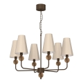 Chain-hung chandelier GRENADA 6xE14/15W/230V beige