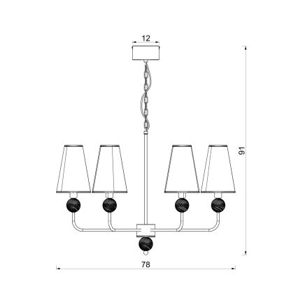 Chain-hung chandelier GRENADA 6xE14/15W/230V beige
