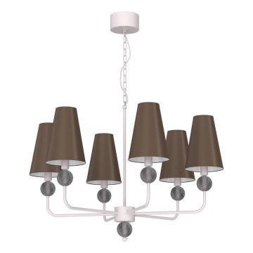 Chain-hung chandelier GRENADA 6xE14/15W/230V grey