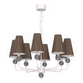 Chain-hung chandelier GRENADA 8xE14/15W/230V gray