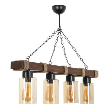 Chain-hung chandelier JASMIN 4xE27/40W/230V brown/beige