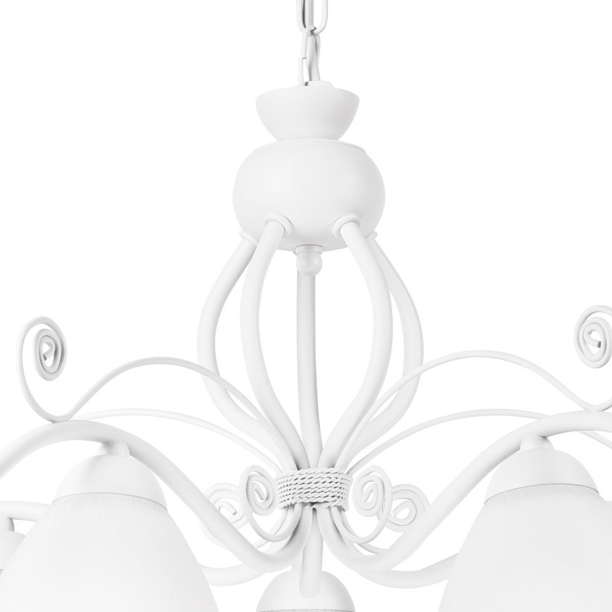 Chain-hung chandelier RETRO II, 5x E27/60W/230V, White