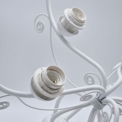 Chain-hung chandelier RETRO II, 5x E27/60W/230V, White