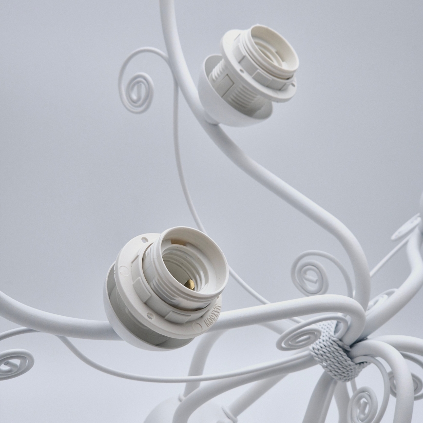 Chain-hung chandelier RETRO II, 5x E27/60W/230V, White