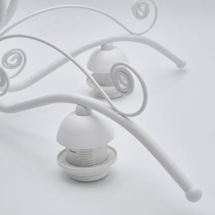 Chain-hung chandelier RETRO II, 5x E27/60W/230V, White