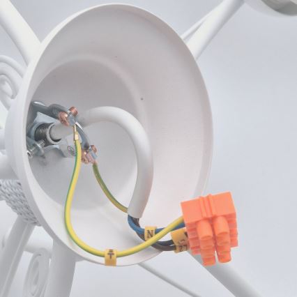 Chain-hung chandelier RETRO II, 5x E27/60W/230V, White