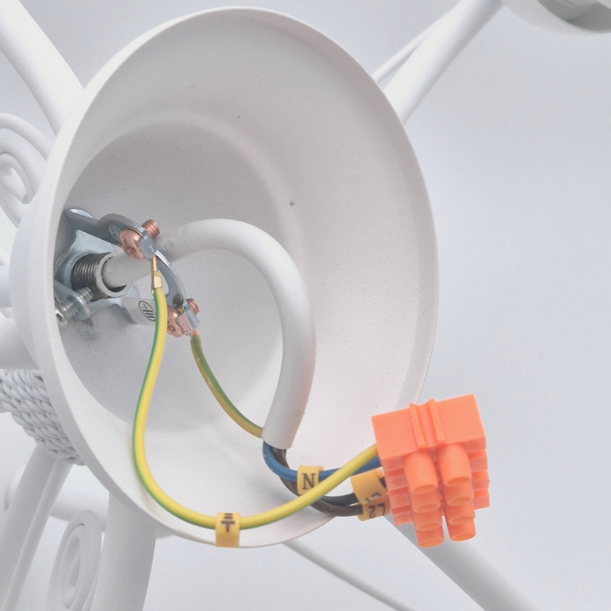 Chain-hung chandelier RETRO II, 5x E27/60W/230V, White