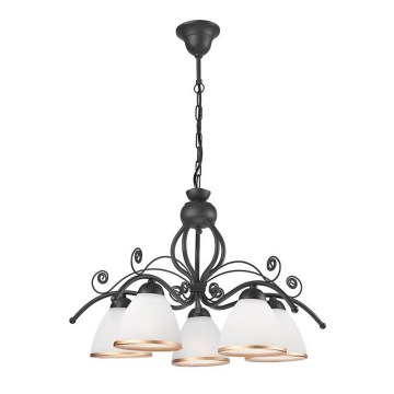 Chain-hung chandelier RETRO II 5xE27/60W/230V antracit