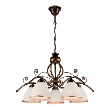 Chain-hung chandelier RETRO II, 5xE27/60W/230V, black patina