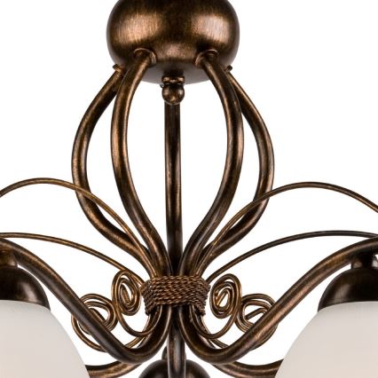 Chain-hung chandelier RETRO II, 5xE27/60W/230V, black patina