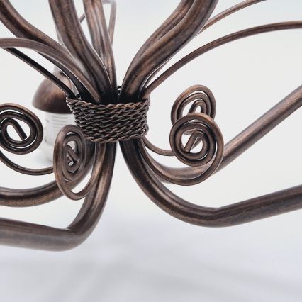 Chain-hung chandelier RETRO II 5xE27/60W/230V bronze patina