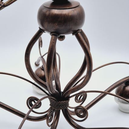 Chain-hung chandelier RETRO II 5xE27/60W/230V bronze patina