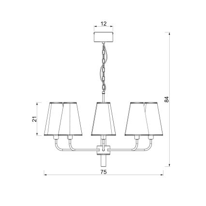 Chain-hung chandelier TORTOLA 8xE14/15W/230V beige