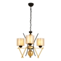 Chain-hung chandelier VARANA 3xE27/40W/230V black/gold