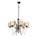 Chain-hung chandelier VARANA 6xE27/40W/230V black/polished chrome