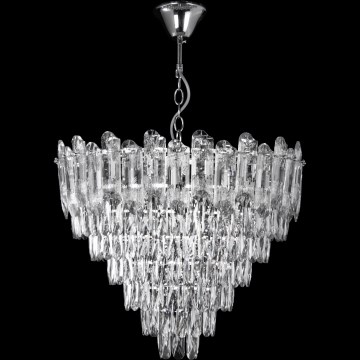 Chain-hung LED chandelier 11xE27/60W/230V + 7xLED/6W dia. 60 cm polished chrome
