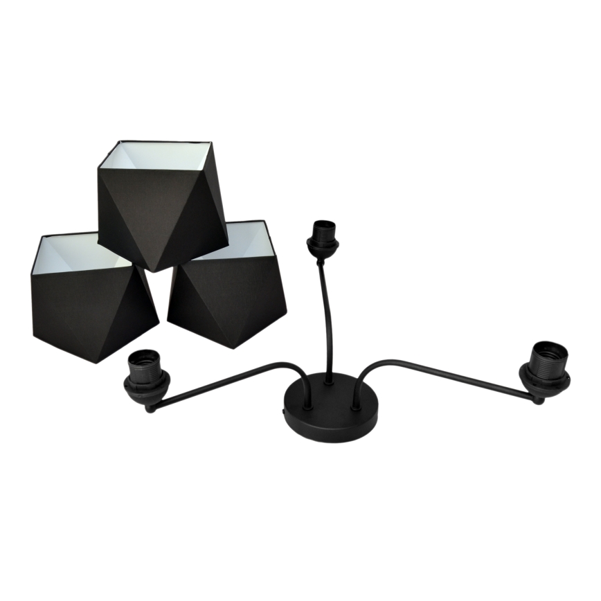 Chandelier ADAMANT 3xE27/15W/230V black