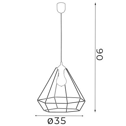 Chandelier ALMA 1xE27/60W/230V white