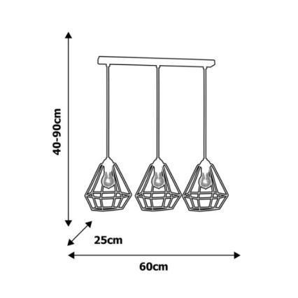 Chandelier ALMA 3xE27/60W/230V white