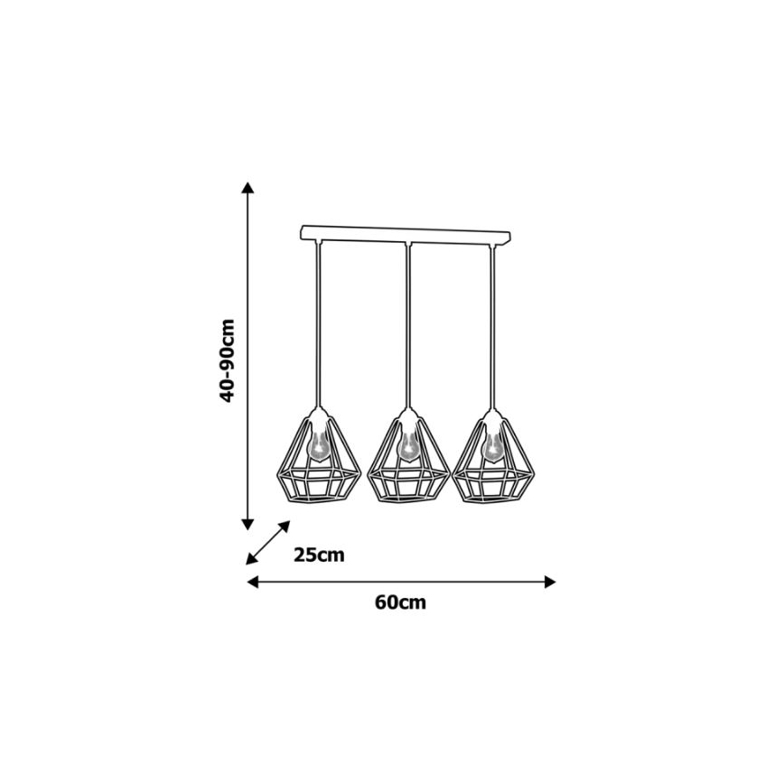 Chandelier ALMA 3xE27/60W/230V white
